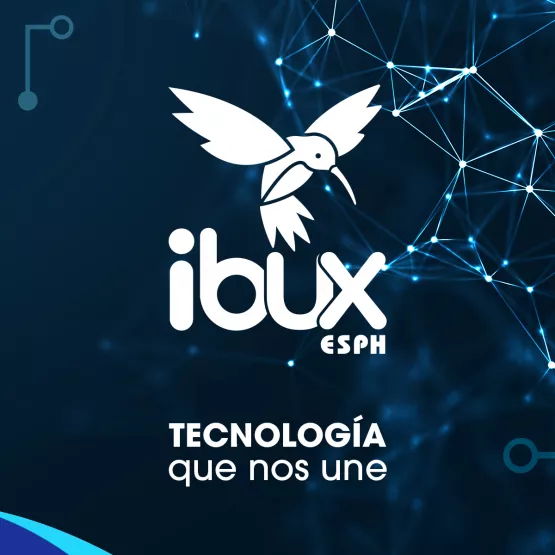 Ibux: Tecnología que nos une Fondo azul oscuro con nodos de conexiones y en primer plano logo de Ibux con la frase Tecnología que nos une